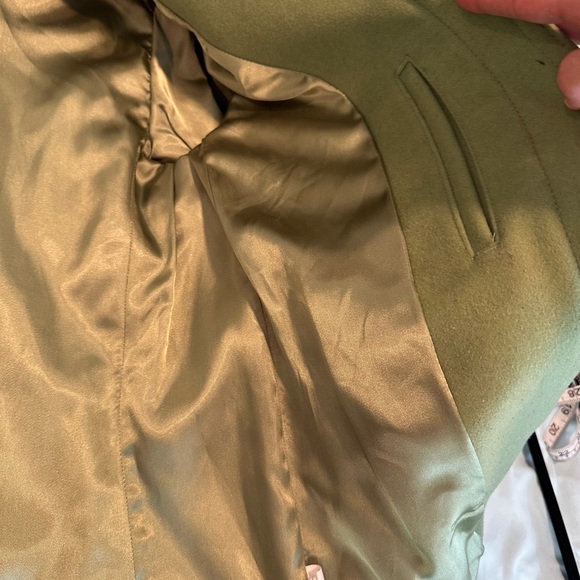 Gap Y2K Women’s size: medium. Green Wool Blend. Pea Coat. Full Zip up & Toggle - Picture 7 of 12